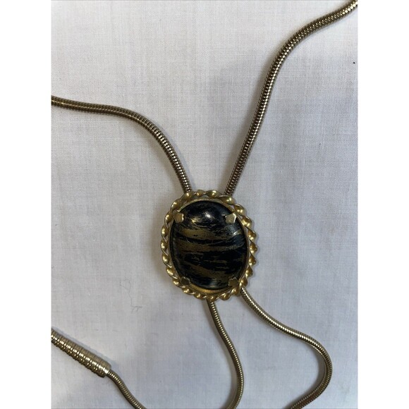 Unbranded Men’s Dressy Bolo Tie Sz 34” Gold Color (no Marks) Western Cowboy Vtg. - Picture 6 of 12